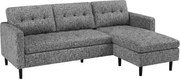 Coltar modern, Tesatura Structurata Gri STOCKHOLM 220cm