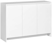 HOMCOM Bufet Modern cu 12 Rafturi, PAL, pentru Bucătărie, Sufragerie, Hol, 120x35x85 cm, Alb, Spațiu Amplu de Depozitare | Aosom Romania