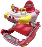 Premergator cu sistem de balansare Reglabil in 3 Trepte Baby Care™ Iepuras, 8 Roti ,Pliabil, Cu Melodii, Roz