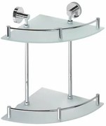 SAPHO XR604 X-Round E raft de sticlă dublu de colțcu bară 27 x 39 x 27 cm