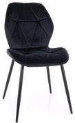 Scaun Rick velvet negru/negru Blu19