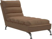 vidaXL Șezlong cu perne, maro, material textil