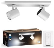 Spot LED dimabil Philips Hue RUNNER 2xGU10/4,2W/230V alb + telecomandă