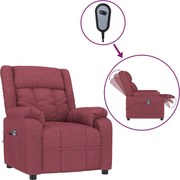 vidaXL Fotoliu rabatabil electric, roșu vin, material textil