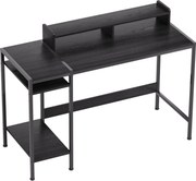 HOMCOM Birou PC cu Rafturi Reversibile, Suport pentru Monitor și 2 Rafturi Reglabile, 120x48x85,5 cm, Negru | Aosom Romania