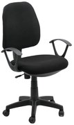 Scaun birou OFF 326 – Confort ergonomic, design simplu, tapițerie textilă, negru