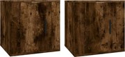 vidaXL Dulapuri TV montate pe perete 2 buc stejar fumuriu 40x34,5x40cm