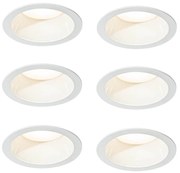 Set de 6 spoturi încastrate albe, inclusiv LED 3000K-5000K - Elias