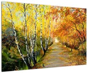 Tablou - Alee romantică de-a lungul apei, pictură în ulei (90x60 cm)