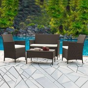 Set mobilier de grădină din 7 piese ratan AVENBERG GRANDE maro