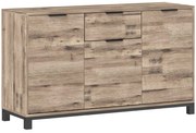 HOMCOM Bufet cu Sertar și 3 Dulapuri cu Rafturi Reglabile, 120x36,5x70 cm, Maro | Aosom Romania