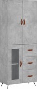 vidaXL Dulap înalt, gri beton, 69,5x34x180, lemn compozit