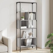 vidaXL Bibliotecă cu 5 niveluri gri sonoma 76x33x188,5cm lemn compozit