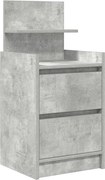 vidaXL Noptiera cu 2 sertare gri beton 38x34x80 cm