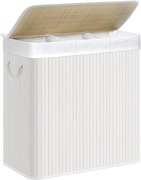 Jurhan Coș de rufe de bambus DORA, 150L, alb