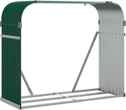 vidaXL Suport pentru bușteni, verde, 120x45x100 cm, oțel galvanizat