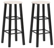vidaXL Scaune de bar, 2 buc., negru, MDF