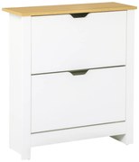 HOMCOM Dulap Hol, Capacitate 12 Perechi Max, dulap pantofi cu 2 Rafturi Reglabile și Detașabile, 72x26x80 cm, Alb | Aosom Romania