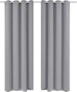 vidaXL Draperii opace cu ocheți metalici, 2 buc, 135 x 175 cm, gri
