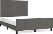 vidaXL Cadru de pat fără saltea, gri închis, 140x190 cm, catifea