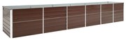vidaXL Strat înălțat de grădină, maro, 480x80x77 cm, oțel galvanizat