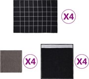 vidaXL Set de prosoape, 12 buc., negru, bumbac