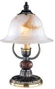 Lampa de masa rustica design italian din alama cu lemn 2801