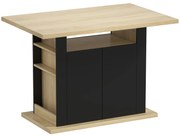 HOMCOM Masă de dining insulă centrală pentru bucătărie cu blat mare 4-6 persoane dulap cu 4 uși 110 x 70 x 75,5 cm negru | Aosom Romania
