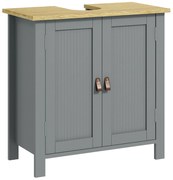 kleankin Mobilier subchiuvetă 2 uși raft reglabil 2 etaje în interior mânere din PU 60 x 30 x 60 cm gri | Aosom Romania