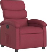 vidaXL Fotoliu rabatabil, roșu vin, material textil