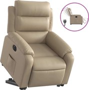 vidaXL Fotoliu rabatabil electric cu ridicare, cappuccino