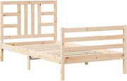 vidaXL Cadru pat fără saltea, 100x200 cm, lemn masiv pin