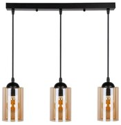 Lustră neagră cu abajur din sticlă 10x55 cm Bistro – Candellux Lighting