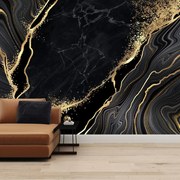Fototapet - Marmură negru-auriu (147x102 cm)