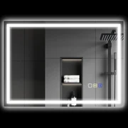 HOMCOM Oglindă Baie Antiaburire cu Lumină LED și Difuzor Bluetooth 50x70 cm | Aosom Romania