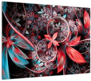 Tablou abstract cu flori exotice (70x50 cm)