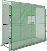 Outsunny Sera Inclinata Portabila 200x80x200cm cu 2 Usi Rulante Fereastra Plasa Verde | Aosom Romania