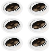 Set de 6 spoturi încastrate moderne albe reglabile - Coop 111 Honey