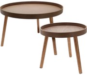 Set de măsuțe de cafea, nuc închis, 2 buc.