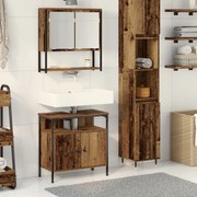 vidaXL Set de mobilier pentru baie cu ușă 2 pcs Maro 60 x 30 x 60 cm