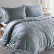 decoDoma Lenjerie de pat din micropluş, gri