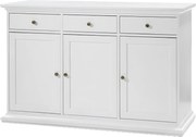 Comodă, PAL înfoliat/MDF lăcuit, alb, PARIS 77824