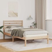 vidaXL Cadru de pat cu headboard Maro 75 x 190 cm Lemn masiv de pin