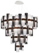 Lustra LED Art Deco de dimensiuni mari, realizata manual LA LOLLO 4XL PEWTER