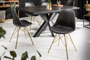 Set 4 scaune Scandinavia din plastic dur si sezut cu piele ecologica