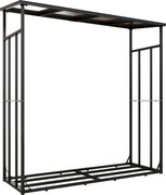 Outsunny Adăpost pentru lemne suport exterior sarcină maximă 2000 kg cu husă de protecție impermeabilă 185 x 62 x 184 cm negru | Aosom Romania