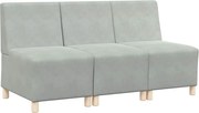 vidaXL Unitate Sofa Modulară Fără Brațe 3 pcs Gri deschis
