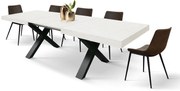 Masa Linda extensibila, blat PAL - BLAT ALB, PICIOR NEGRU - 180 cm / 90 cm / 77 cm