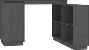 vidaXL Birou, gri, 110x50x75 cm, lemn masiv de pin