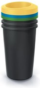 Set pubele pentru deseuri sortate, rotunde, 3 x 45 l, colorate